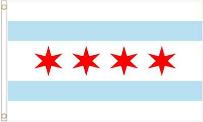 Chicago City USA Polyester 5 Fuß x 3 Fuß Flagge
