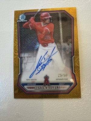 2026 Bowman Chrome Hayden Alvarez Auto Gold Mega Box Mojo /50