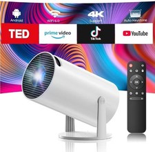 Projector with WiFi and Bluetooth, Mini Projector, 4K 1080P Support Portable ...