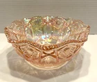 LE Smith Carnival Glass Vintage Pink Bowl Iridescent Colorful EUC!  7.5 inches