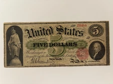 1862 $5 Legal Tender Note Fr61a Series 20