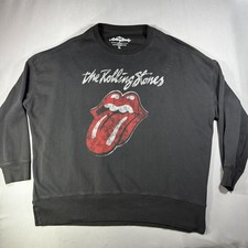 Rolling Stones Women  s Oversized Sweatshirt Black Size X-Large Vintage Style
