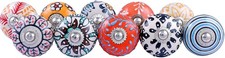 20 Ceramic Cabinet Knobs Pulls Hand Painted Drawer Door Handles Color Full knobs