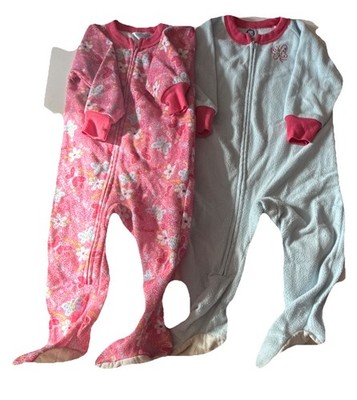 Gerber 24M 2-Pack Fleece Footed Zip Sleeper One Piece Pink Blue Floral