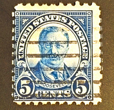 USA &bdquo;United States Postage&ldquo; Roosevelt 5 Cents &ndash; Einzelmarke, gestempelt