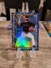2025 Topps Holiday #H144 Sandy Alcantara Blue Metallic Holiday Lights Marlins