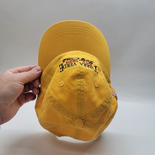 Cappello campo da golf Tierra Verde Texas davanti non strutturato strapback berretto bandiera gialla - Foto 8 di 9