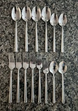 Hampton Silversmith Ritz Satin Stainless Flatware 14pcs Dinner Forks Spoons +