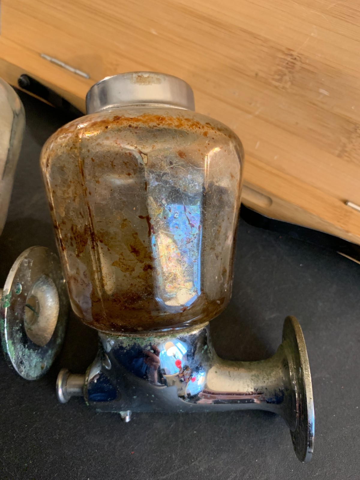 Bobrick Model 7 Vintage Soap Dispenser (2) used worn torn dirty untested vintage