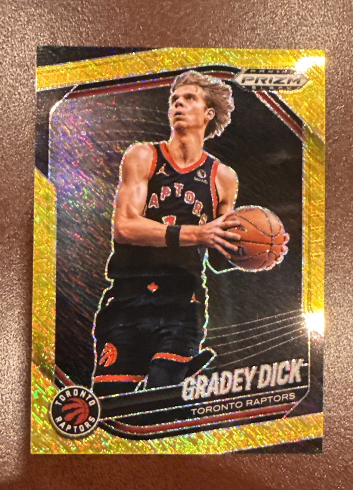 2024-25 Panini Prizm Black - Gradey Dick, Gradey Dick #58 Gold Shimmer Prizm /10