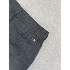 DC Chino Shorts Mens 32 Blue Gray Striped Relaxed Flat Front Skateboard Casual