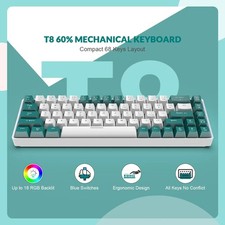 ZIYOU LANG T8 Mechanical Gaming Keyboard 60% Mini 68-Key RGB Backlit Wired PC