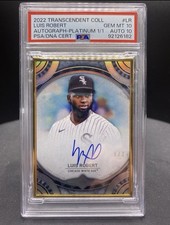 Luis Robert 2022 Topps Transcendent Coll Auto Platinum 1/1 #LR PSA 10/10 Pop 1