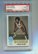1973 Topps - LUCIUS ALLEN - Card #88 - MILWAUKEE BUCKS  PSA 9 oc