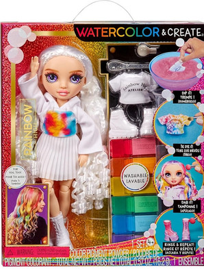 MGA Rainbow High Watercolour & Create - Lila Augen - Puppe - Neu & OVP