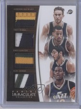 2014 Immaculate Quad Relics Prime 6/10 Alec Burks Enes Kanter Gordon Hayward j8o