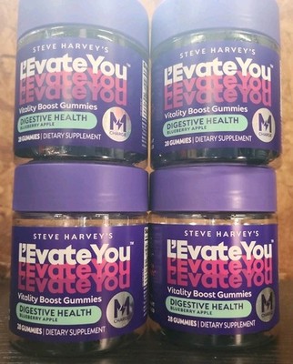 Lot of 4 L'Evate You Vitality Boost Gummies (Digestive Health) Blueberry Apple 