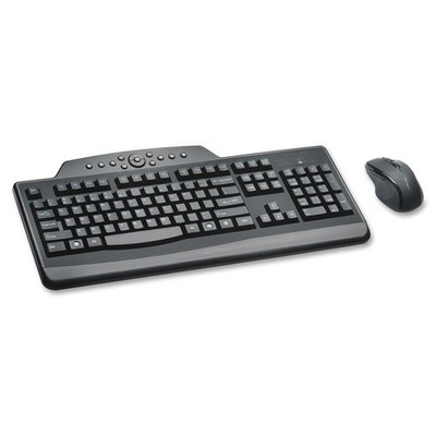 Pro Fit Wireless Media Desktop Set, 2.4 Ghz Frequency/30 Ft Wireless Range, Bla