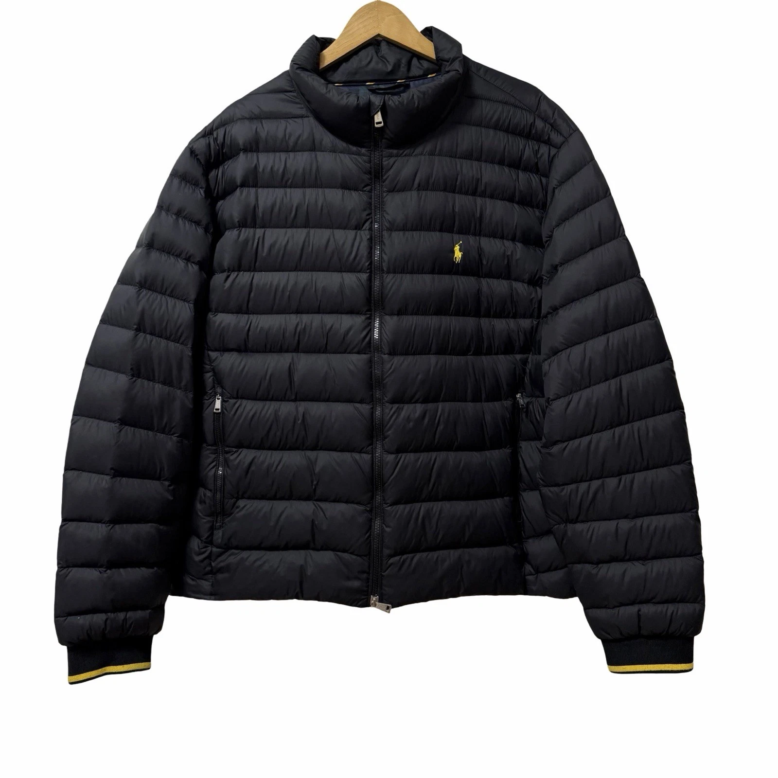 Polo Ralph Lauren Mens Packable Down Puffer Jacket 2XB Black Lightweight FLAWS