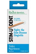 The Natural Dentist Stim-U-Dent Plaque Removers, Thin, Mint 160 Count, Brown
