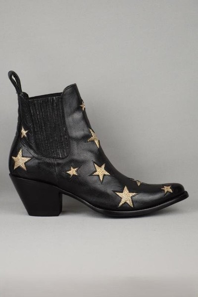 Women Old Gringo Cowboy Boots Black Leather 40