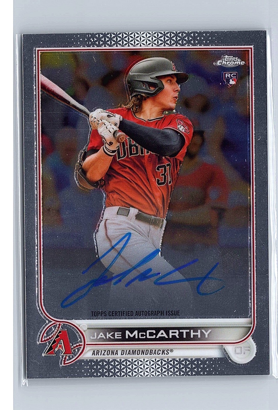 Jake McCarthy 2022 Topps Chrome #RA-JMC Rookie Auto Diamondbacks
