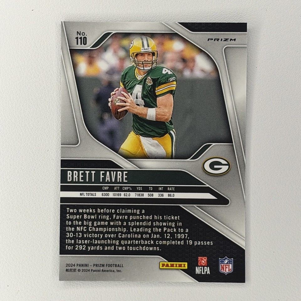 2024 Panini Prizm - Brett Favre #110 Color Match Green Prizm Green Bay ...