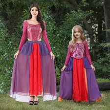 Kids Hocus Pocus Cosplay Sarah Sanderson Dress Adult Costume Girls Witch Dress