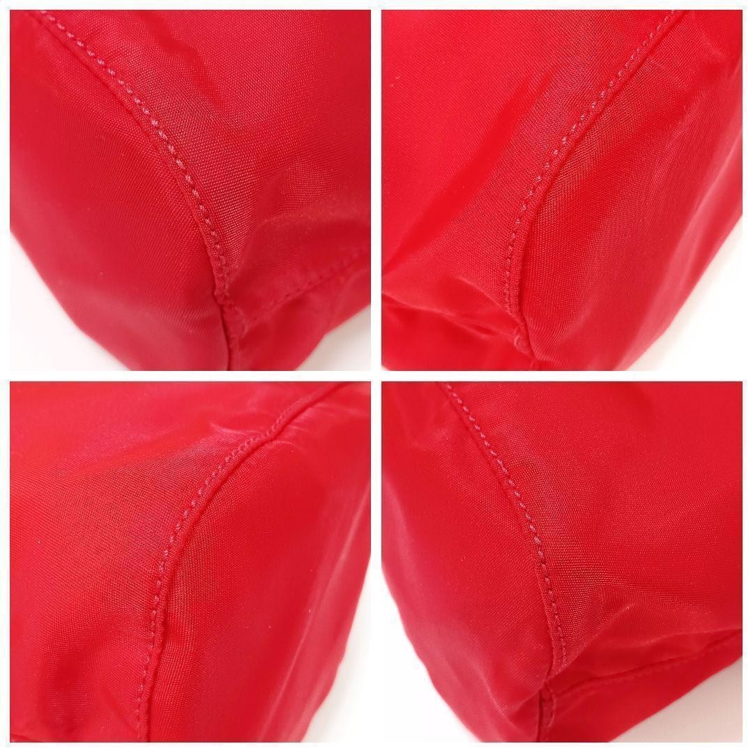 PRADA Pouch Nylon Drawstring Triangle Logo Red Dr… - image 5