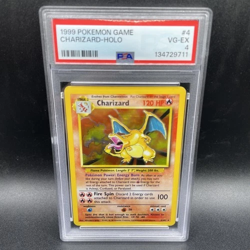 1999 Pokemon Base Set Unlimited Charizard Holo #4 PSA 4 VG-EX