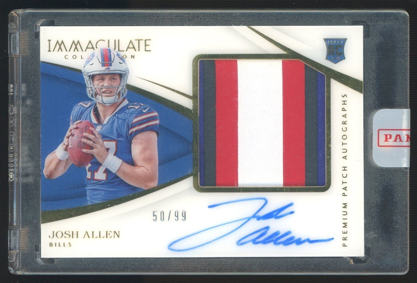 2018 Immaculate Josh Allen RPA RC Rookie Player-Worn 4-Color Patch AUTO /99 view 1