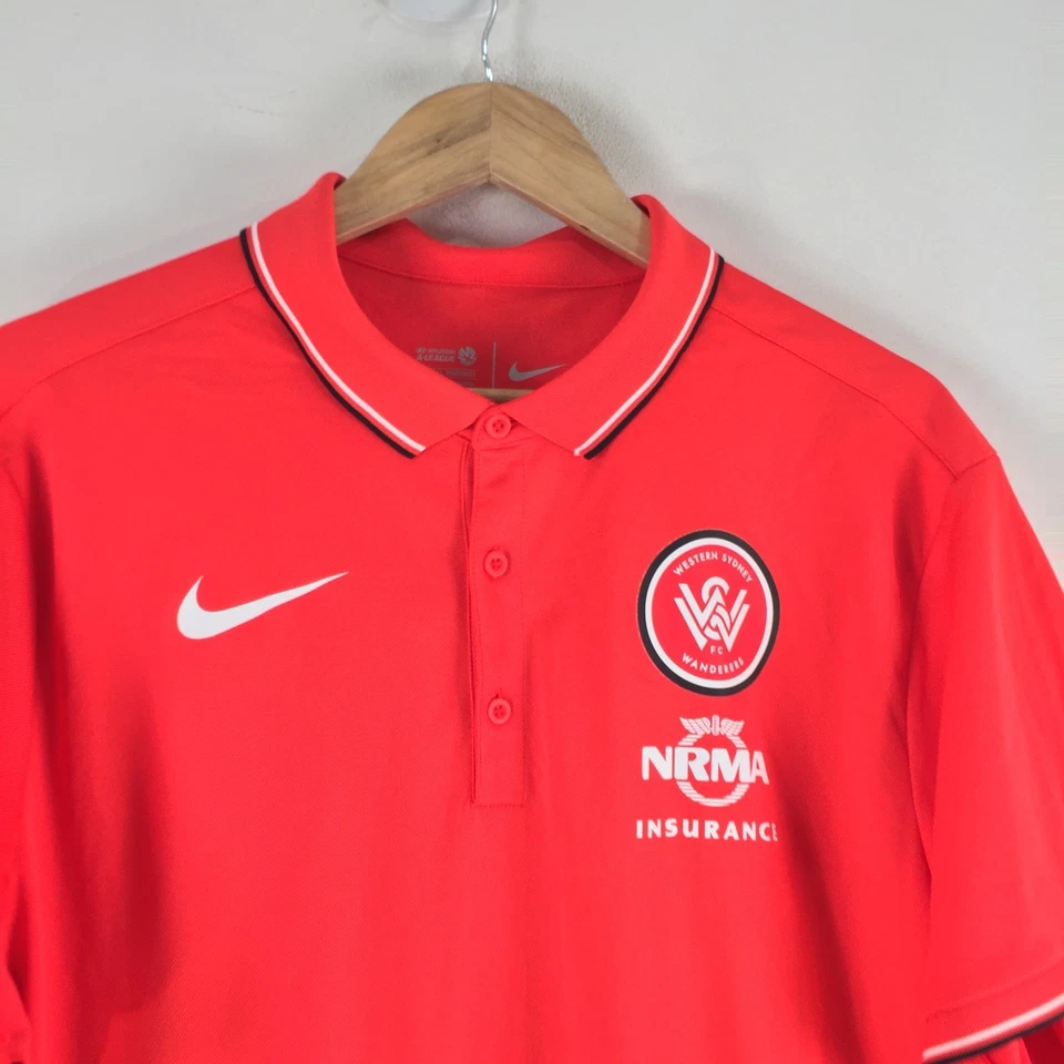 Nike Western Sydney Wanderers Polo Jersey Talla XL Rojo Cuello 116097 Foto 2 de 4