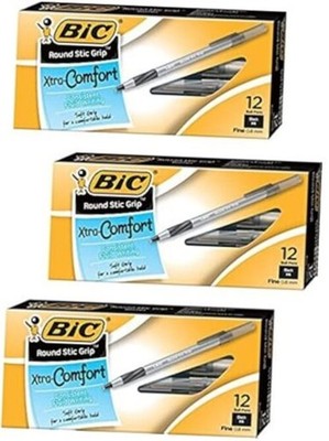 Round Stic Grip Xtra Comfort Ball Pen Fine Point .8mm Black 3DOZEN GSFG11-BE
