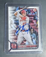 Blue On Card IP Auto 2022 Topps Bowman Mike Trout Signed Auto Angles #32