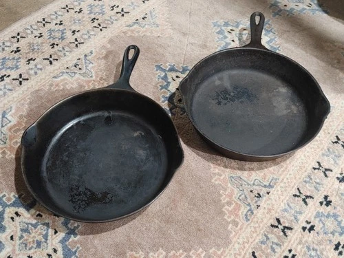 Lot Of 2 Wagner Ware Sidney -O- Cast Iron Skillet No.8 Fry Pan Vintage 1058N/J