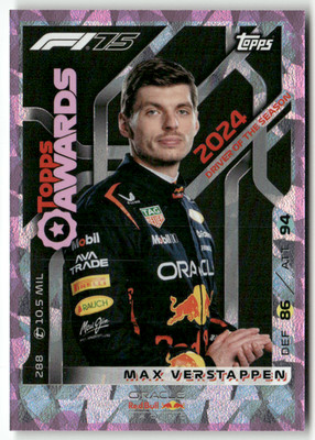 Topps F1 Turbo Attax 2025 Formel 1 No. 288 Max Verstappen Topps Awards Pink