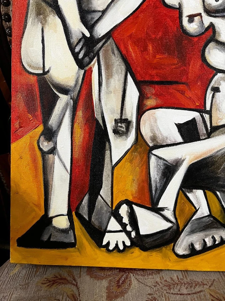 PABLO PICASSO — удивительная картина маслом — холст ручной работы — с подписью — с этикетками - Изображение 3 из 4