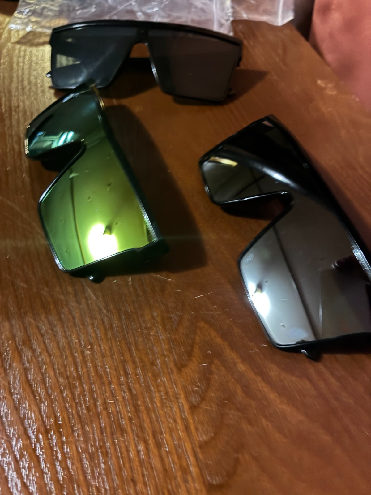 Brand new shield sunglasses - available in Shiny green, black and silver