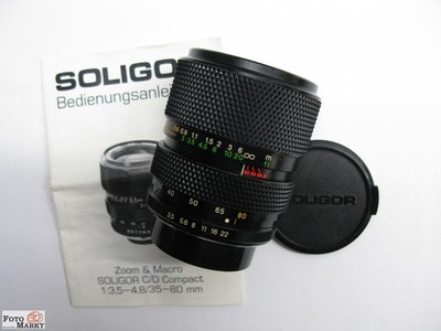 Zoom-Objektiv Soligor Macro 35-80 / 3,5-4,8 für Contax / Yashica mount MC lens