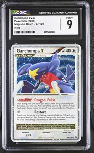 CGC 9 MINT Garchomp LV.X 2008 Majestic Dawn 97/100 Holo SWIRL Pokemon Card