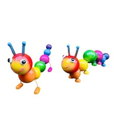 Metal Caterpillar Statue Indoor Outdoor Vivid Yard Art Garden Decor for Outsi...