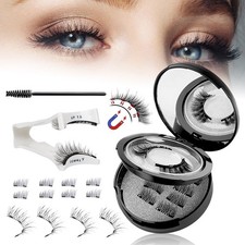 Reusable Magnetic Natural Eyelashes with Applicator No Glue Needed Lashes Kit UK