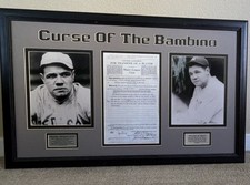 Vintage 1919 Babe Ruth Framed Baseball Memorabilia Boston Red Sox Yankees Photos