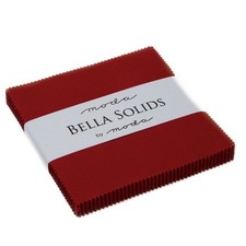 Bella Solids 5" Square Pack in Country Red by Moda