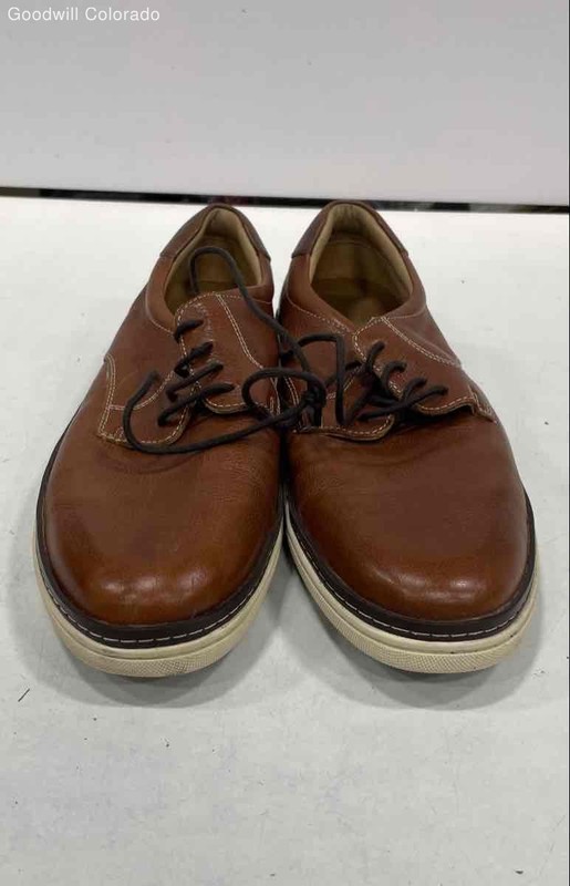 Johnston & Murphy Mens Brown Leather Lace-Up Oxford Dress Shoes Size 10M