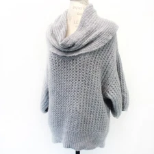 HALOGEN Cashmere Pullover Birdseye Knit Sweater Turtleneck Cozy Grandma Core M