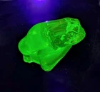 Vintage Fenton Vaseline Opalescent Uranium  Glass Frog Toad Figurine Glows
