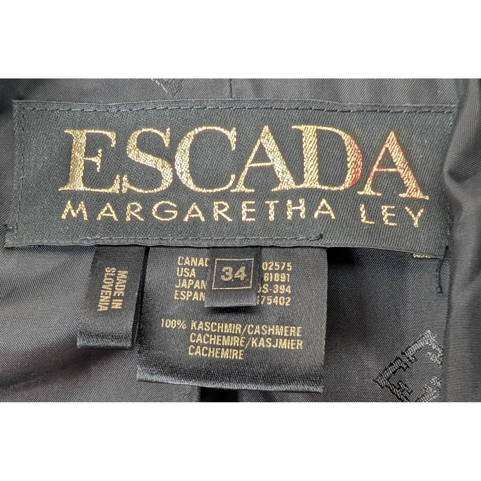Blazer Escada Margaretha Ley Cachemir Doble Pecho Mujer Talla 34 Pata de Gallo Foto 2 de 4