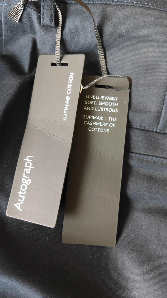 New Autograph M&S 10 short leg navy wide leg crop trousers work supima culottes - Image 2 of 4