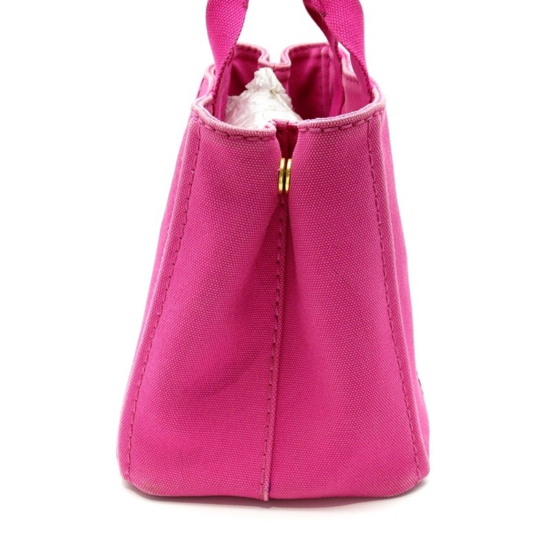 PRADA Canapa Tote TPM BN2439 Canvas Ladies Handbag Pink (FUXIA)  Used from japan thumbnail 3